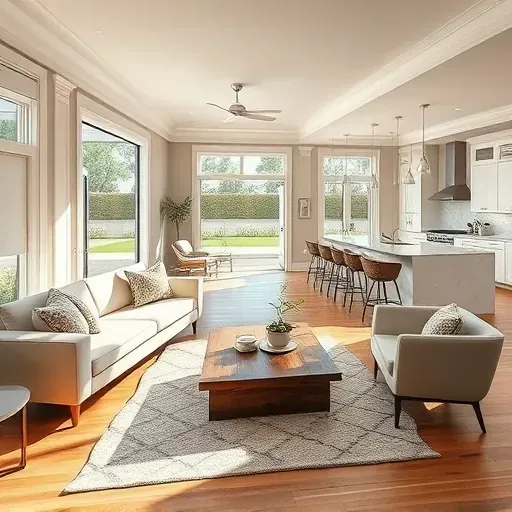 Completed home remodeling in Hastings FL featuring an elegant open-concept living space with modern decor and natural light.