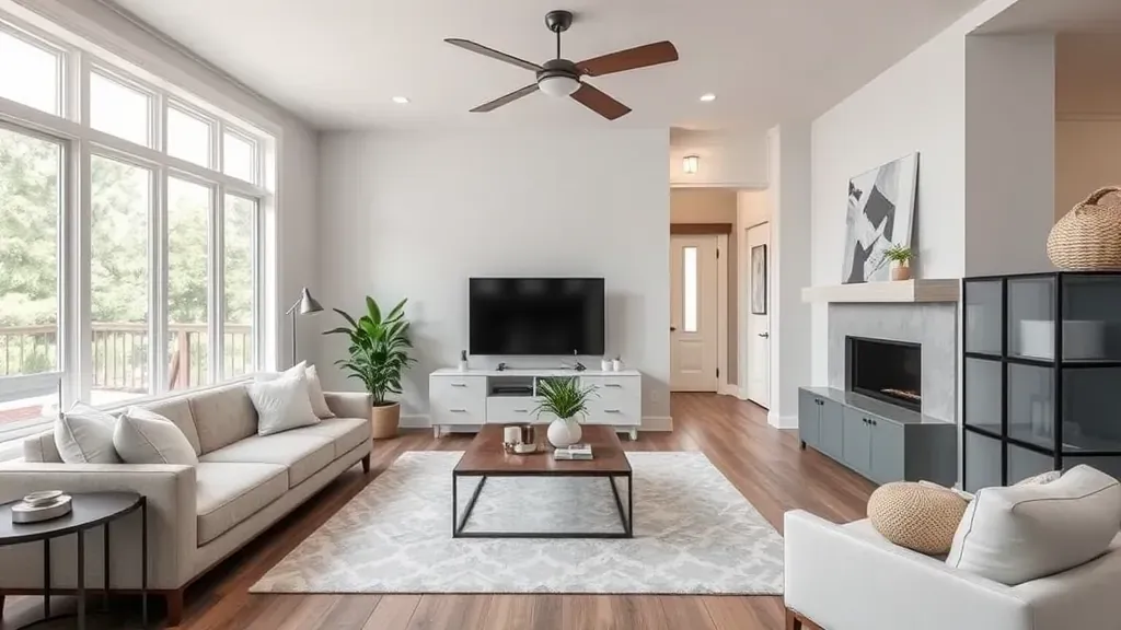 Virtual consultation scene for home remodeling showing a modern design layout with Jacksonville FL decor elements.