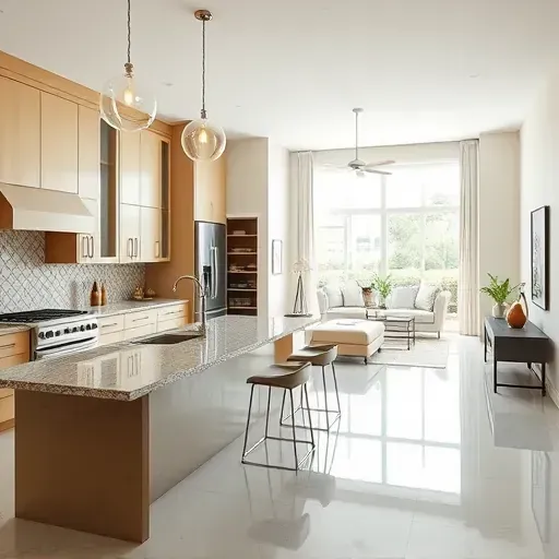 Modern kitchen in Keystone Heights with high-end appliances, elegant cabinetry, natural light, and stylish décor.