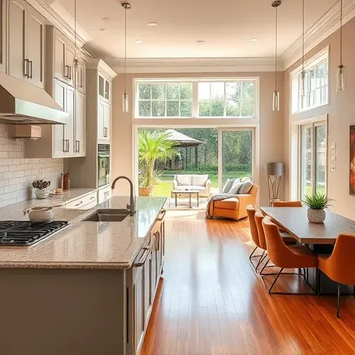 Modern kitchen in Macclenny FL, featuring high-end appliances, polished granite counters, and elegant cabinetry.