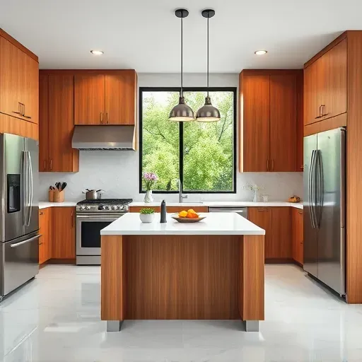 A renovated Jacksonville kitchen featuring sleek cabinetry, marble countertops, stainless steel appliances, and natural light.
