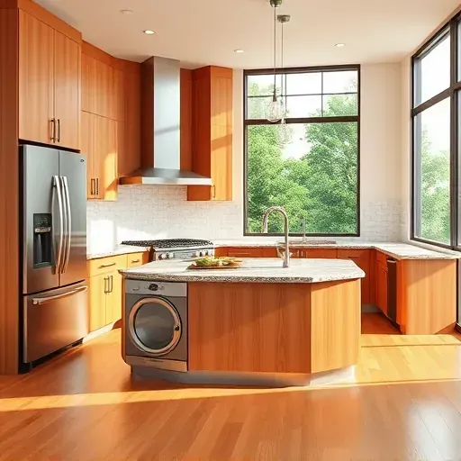 Renovated Jacksonville kitchen featuring modern cabinetry, granite countertops, and polished hardwood floors with natural light.