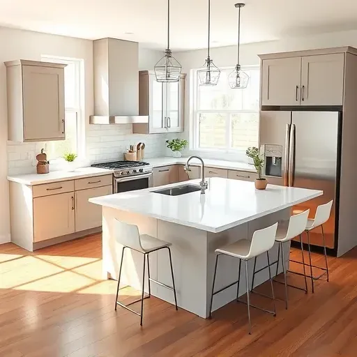 Freshly renovated Jacksonville kitchen with modern cabinetry, quartz countertops, stainless appliances, and natural light.