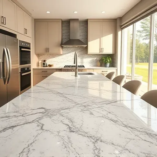 Meticulously finished granite countertops with natural patterns and rich color variations in a modern Jacksonville kitchen