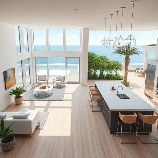 Completed home remodeling project in Atlantic Beach FL featuring modern coastal design and inviting open-concept layout.