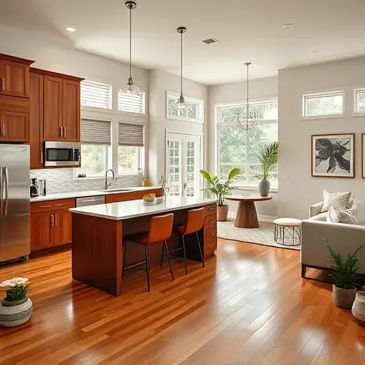 Beautifully renovated Macclenny kitchen with modern cabinetry, quartz countertops, and open living space full of light.