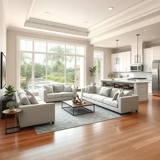 Home remodeling project in Jacksonville, FL showcasing modern design elements and spacious layout without people.