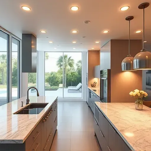 Completed Jacksonville kitchen with LED recessed and under-cabinet lighting highlighting modern design and high-quality materials
