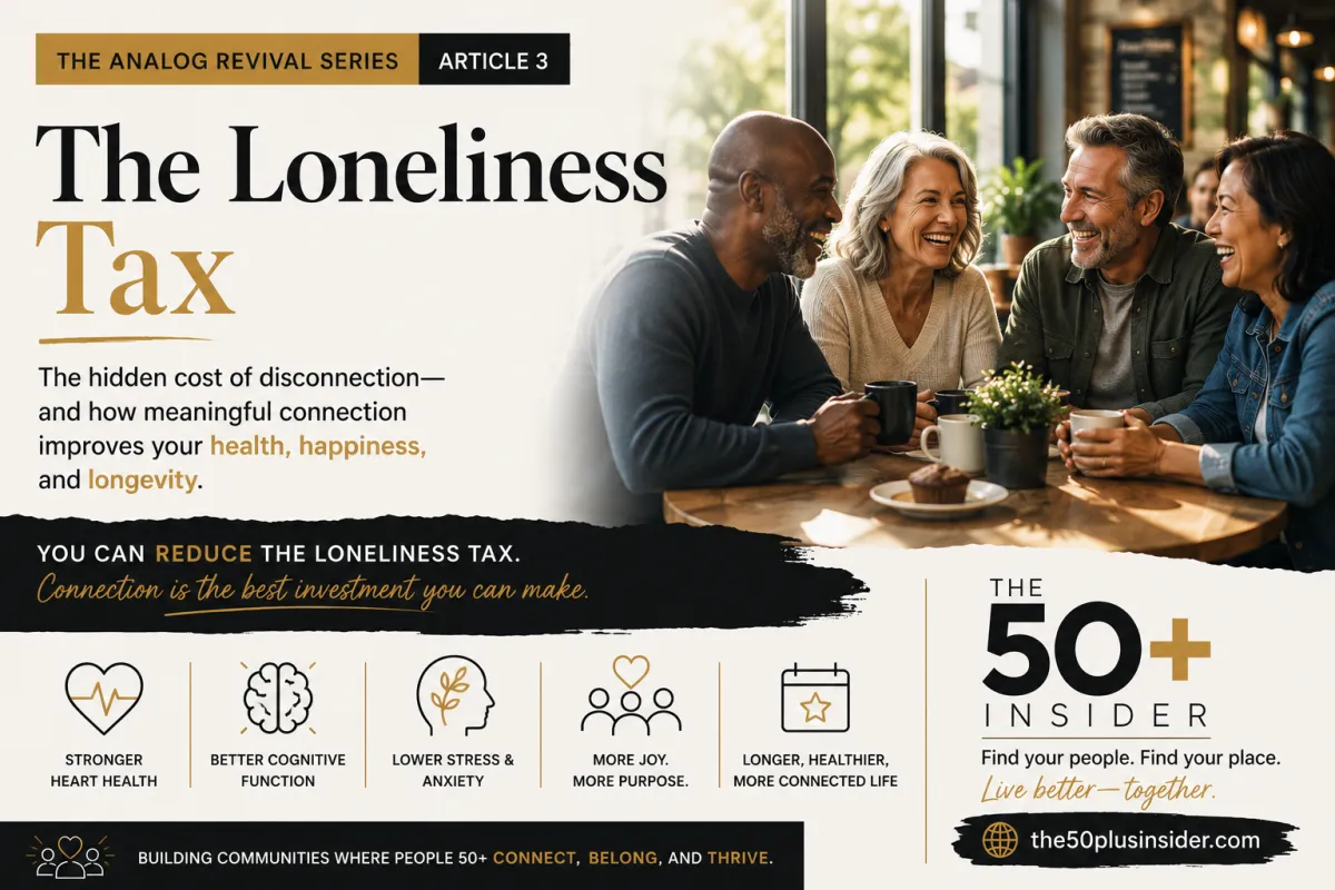 The Loneliness Tax — the hidden cost of disconnection and how meaningful connection improves health, happiness, and longevity after 50