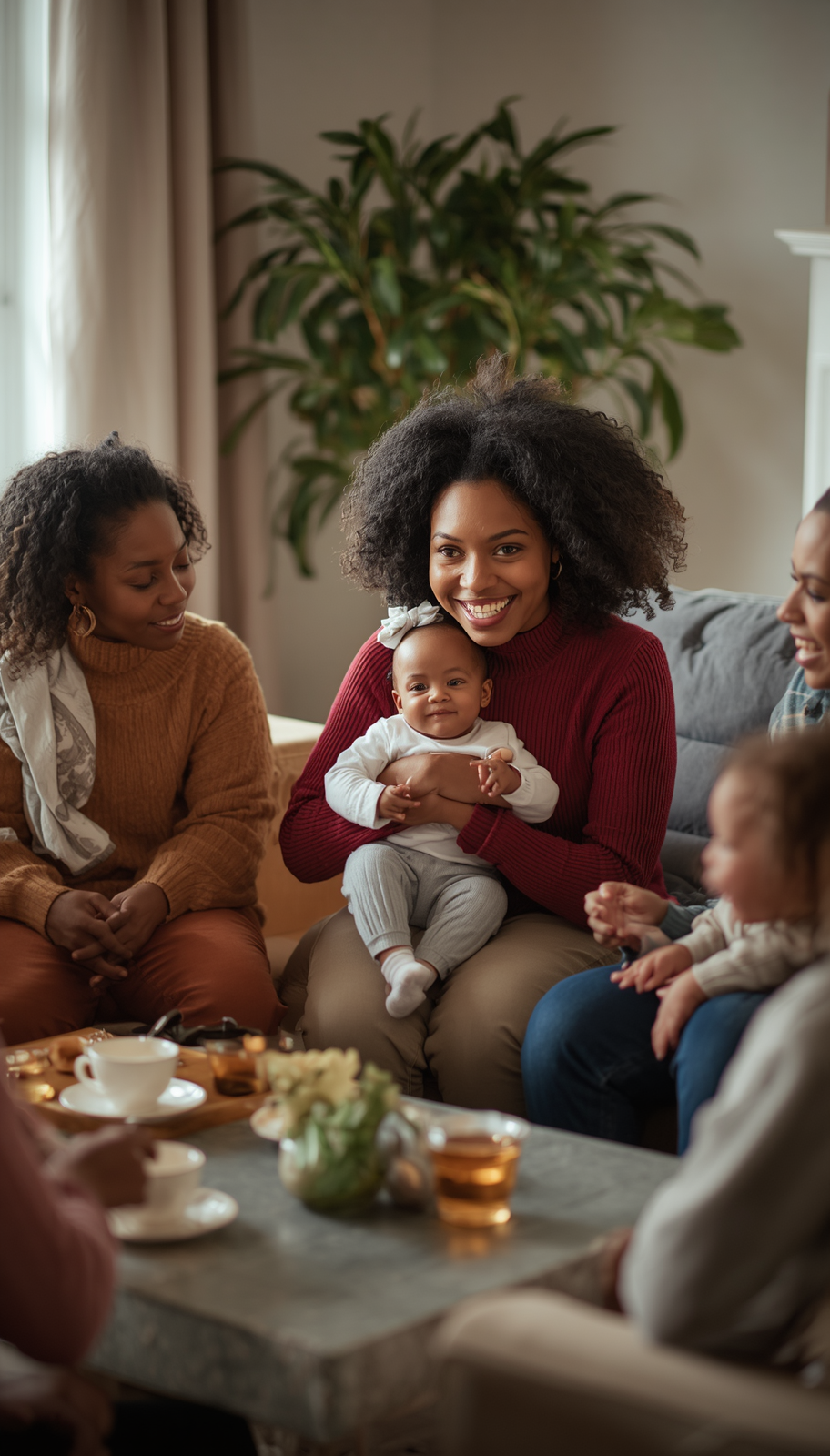 Group of mothers and babies gathering
