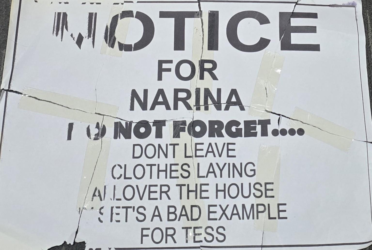 Notice for Narina