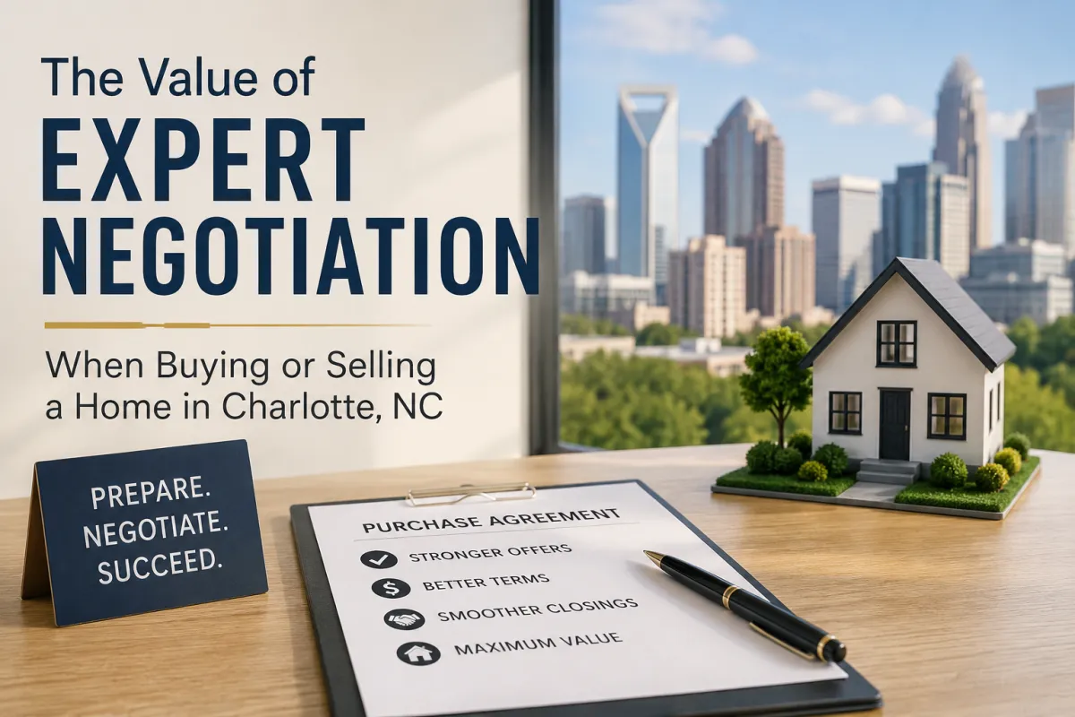 Modern home in Charlotte, NC representing expert real estate negotiation for buyers and sellers in the Charlotte housing market.