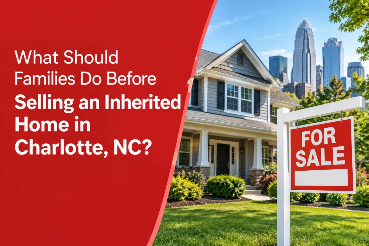 Family preparing an inherited home in Charlotte NC for sale