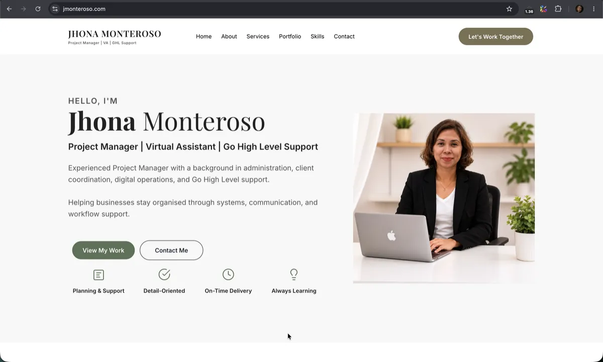 Jhona Monteroso Resume using gohighlevel