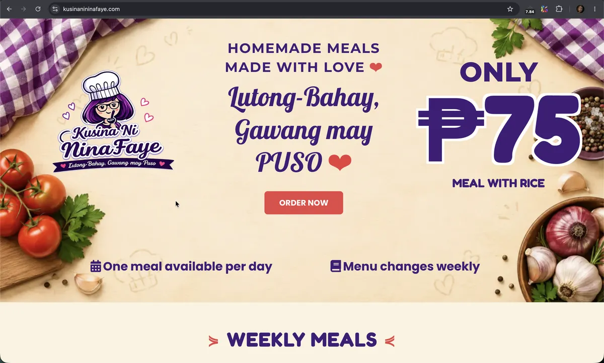 kusina ni nina faye funnel website