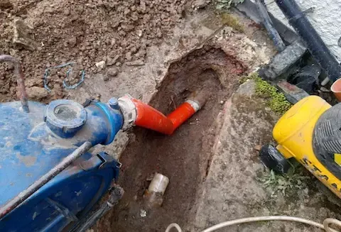 Trenchless pipe repair for underground water line by Grand Forks Plumbing Pros