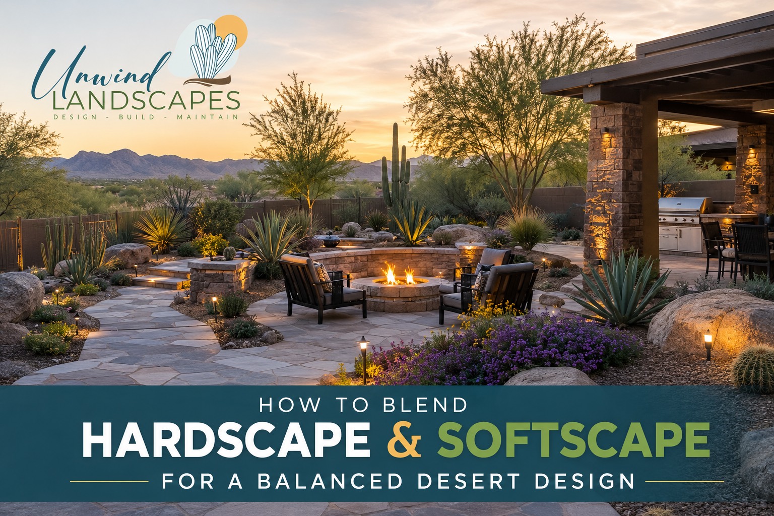 How to Blend Hardscape and Softscape for a Balanced Desert Landscape Design