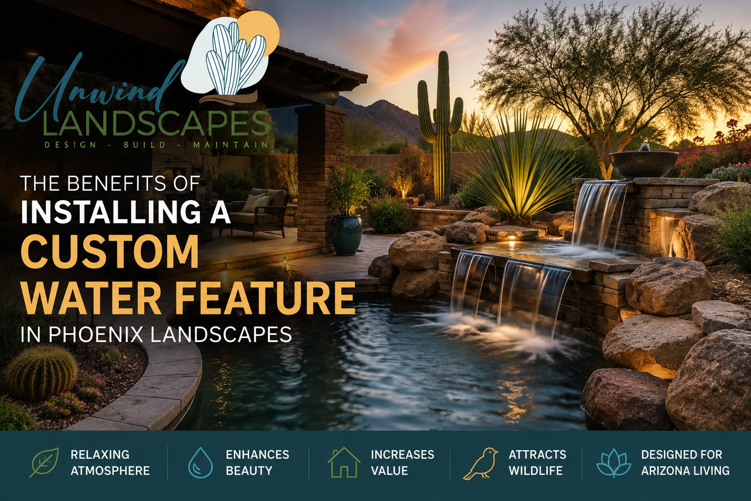 The Benefits of Installing a Custom Water Feature in Phoenix Landscapes