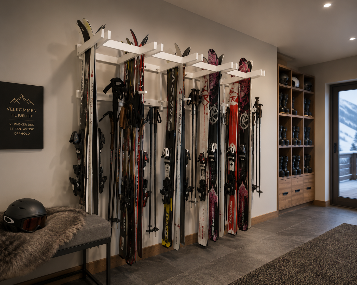 skistativ til hoteller eller resort W4 galvanisert og zinkfarget