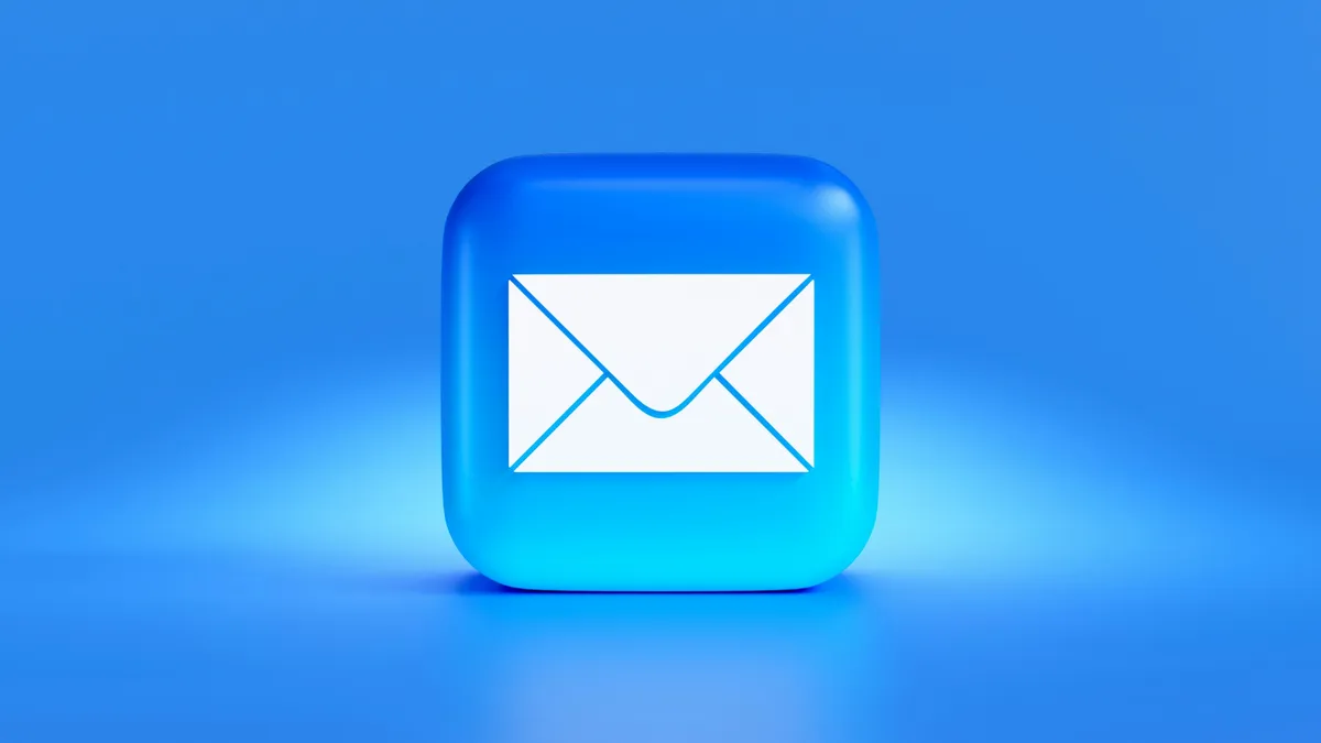 Blue email envelope illustration representing relevant customer communication