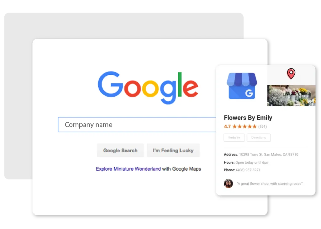 Illustrative Google Business Profile showing local business information