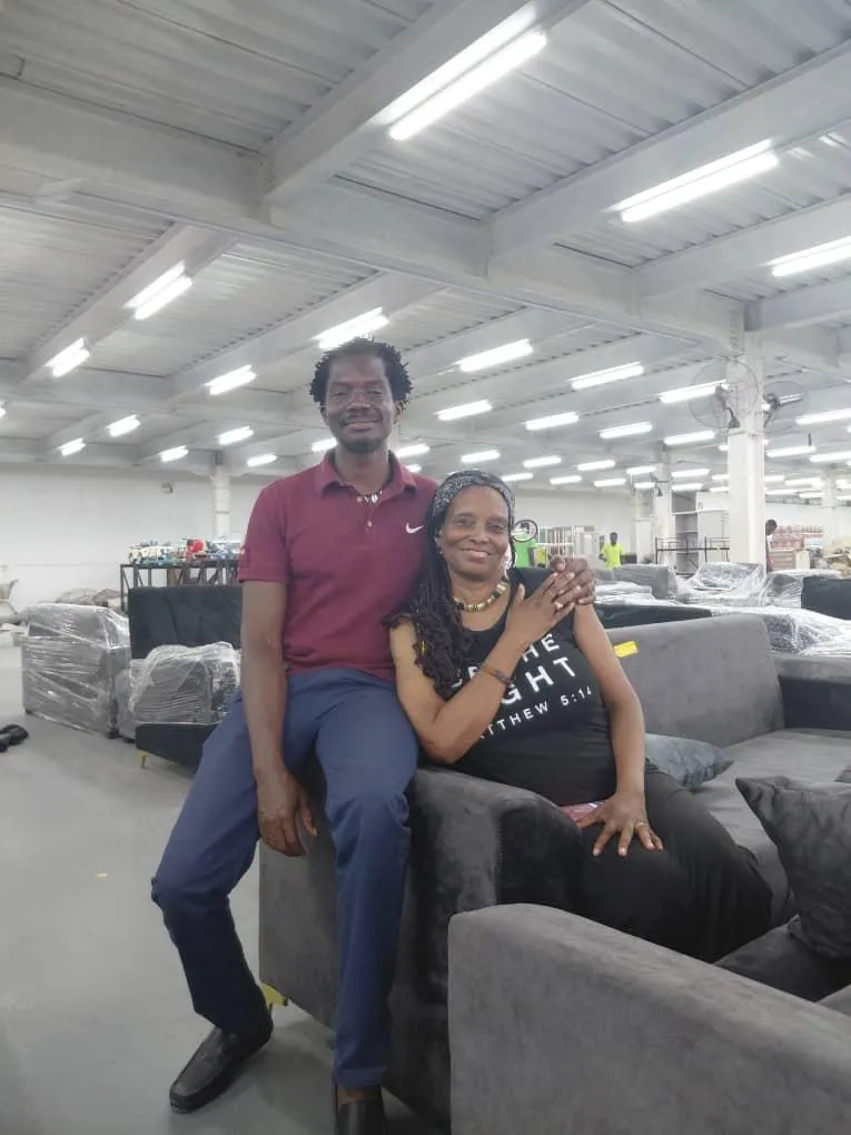 An image of one of our client with our team member.