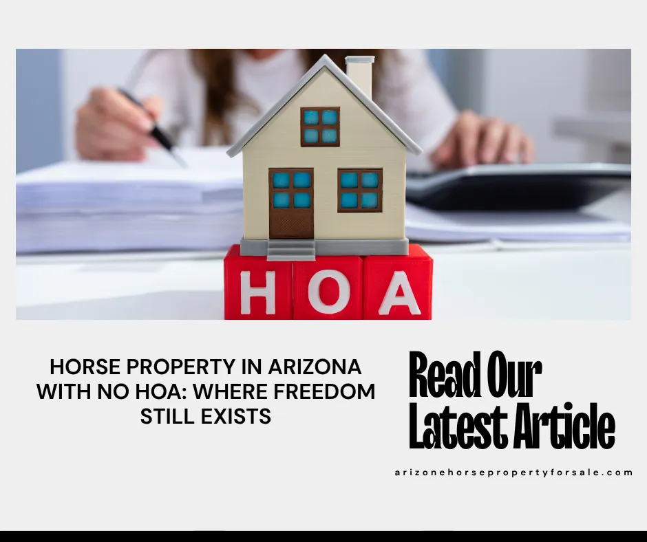 Arizona horse property acreage with barn and arena and no HOA restrictions