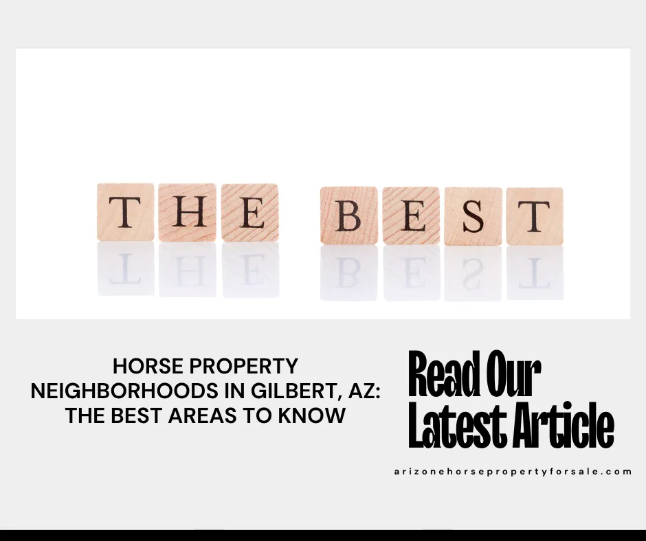 Flood irrigated horse property in Gilbert Arizona Val Vista corridor with mature trees