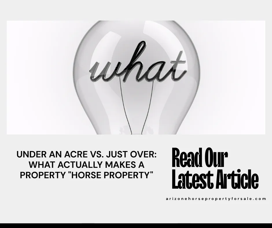 Side by side comparison of two similar acreage lots in the East Valley, one zoned for horses one not