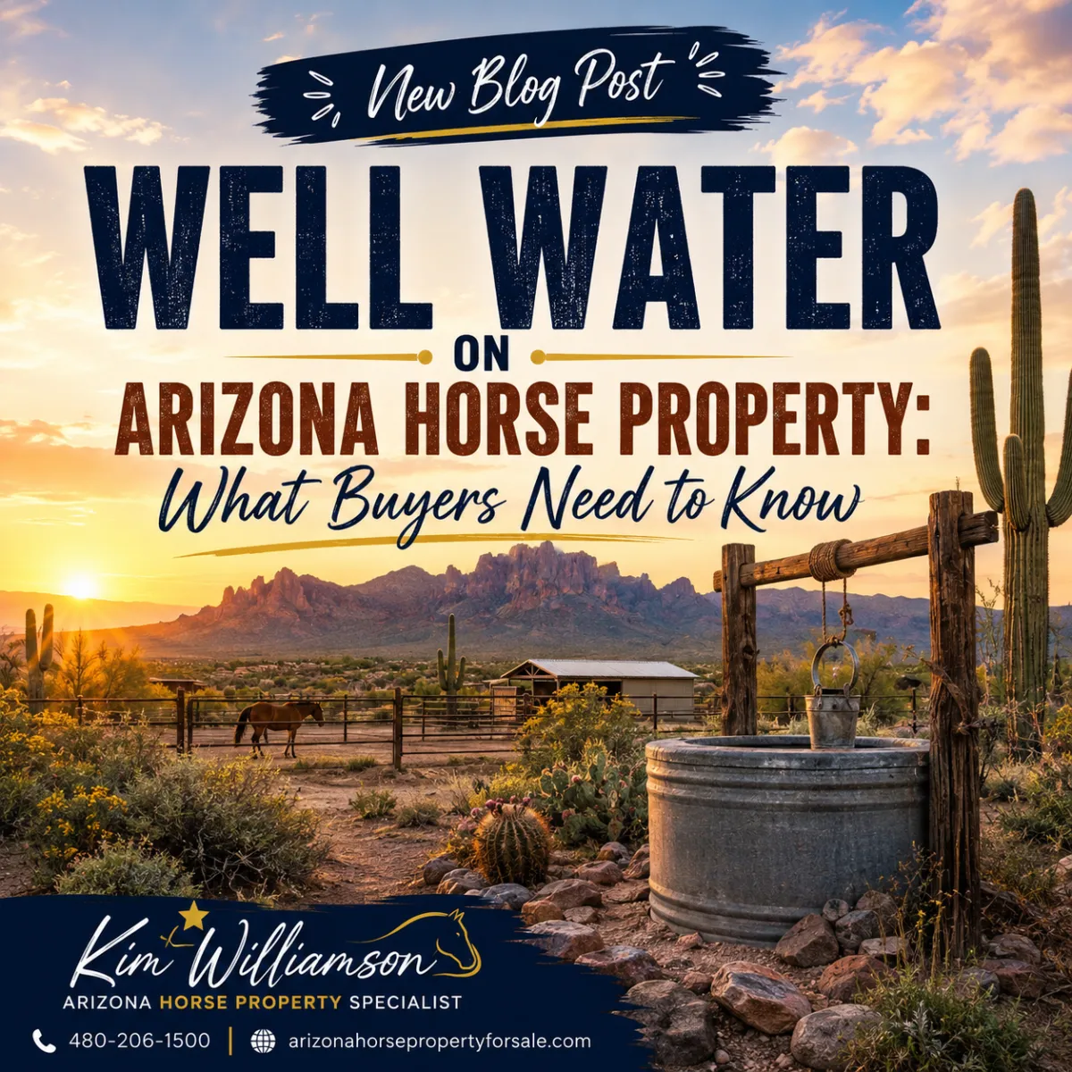 Water well and storage tank on East Valley Arizona horse property