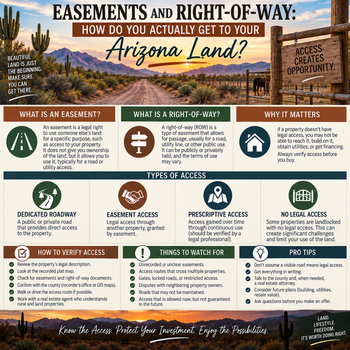 Easements and Right-of-Way: How Do You Actually Get to Your Arizona Land?