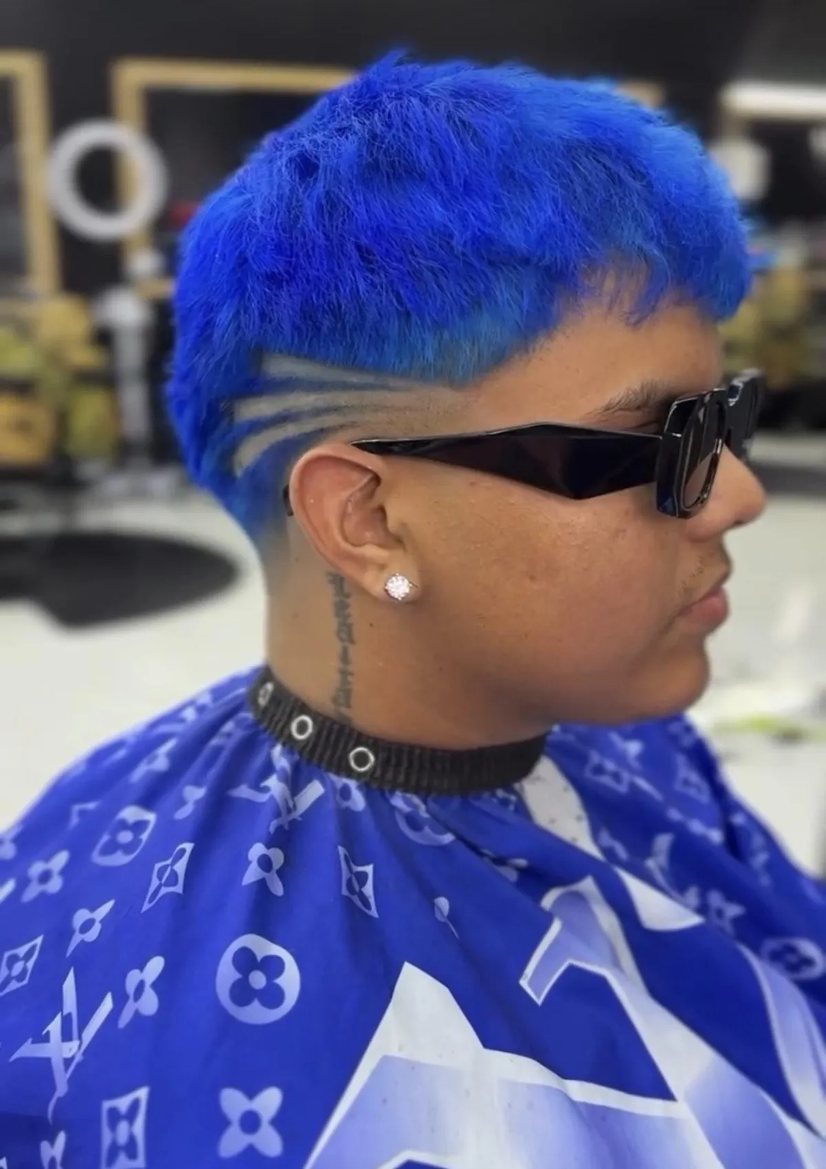 Custom hair color and fade by Dallas barber at Arcenio’s Barbershop