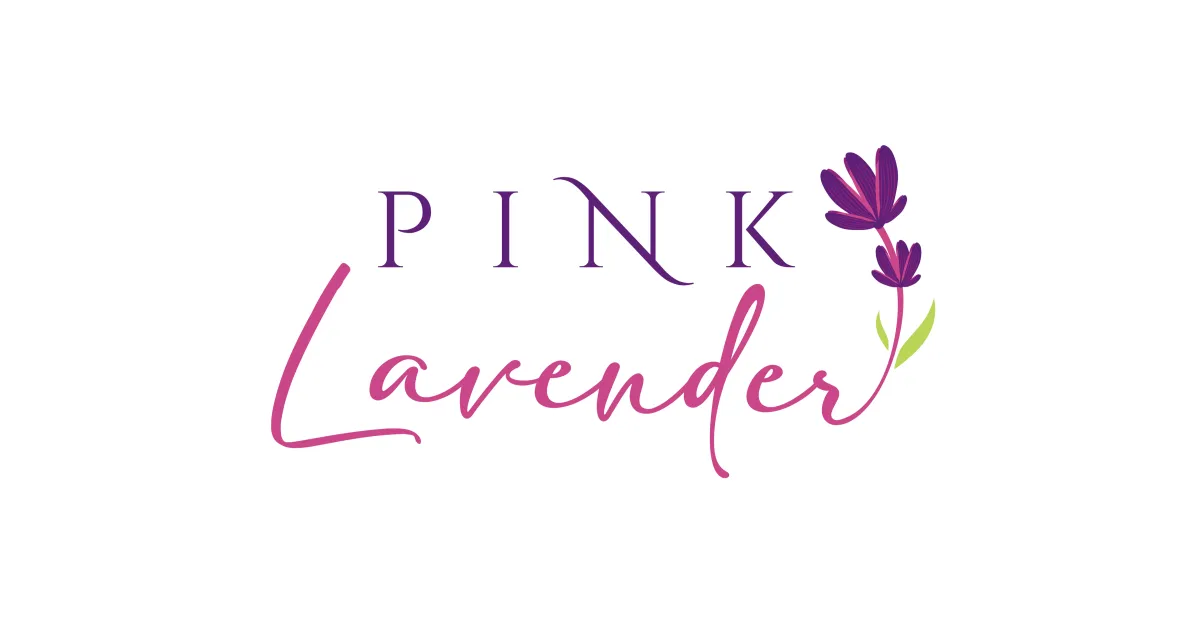 Company Logo consisting of words Pink Lavender and a flower in branded colors