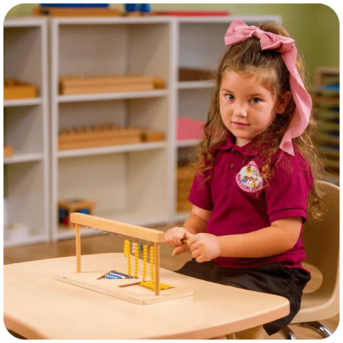 Child sitting at table