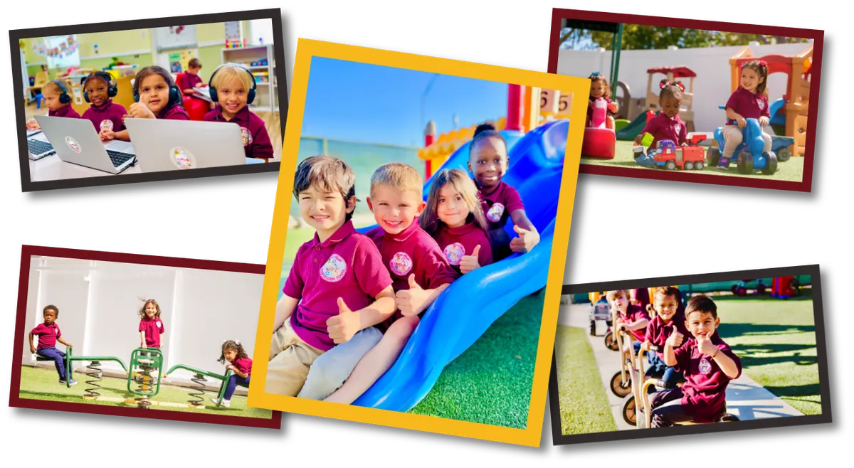 collage of children smiling and playing