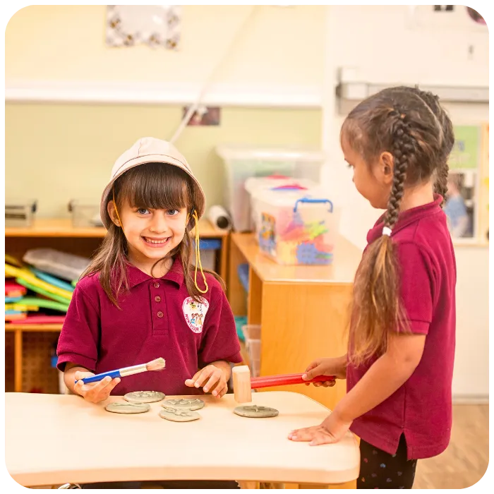 Two girls learning together