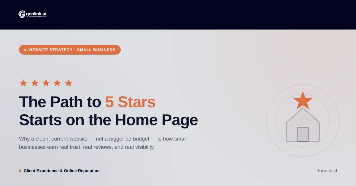 The path to 5 stars begins on the homepage