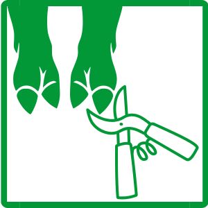 green hooves and shears outline