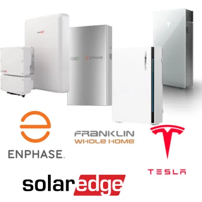 Multiple Options For Power Storage Solutions such as Enphase, SolarEdge, Franklin Storage, and the highly anticipated Powerwall 3 from Tesla.