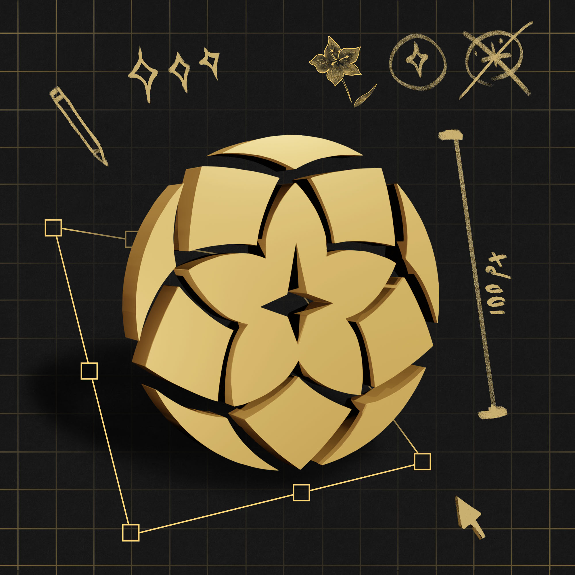 Star Bloom Creative Services logo Rendered in 3D