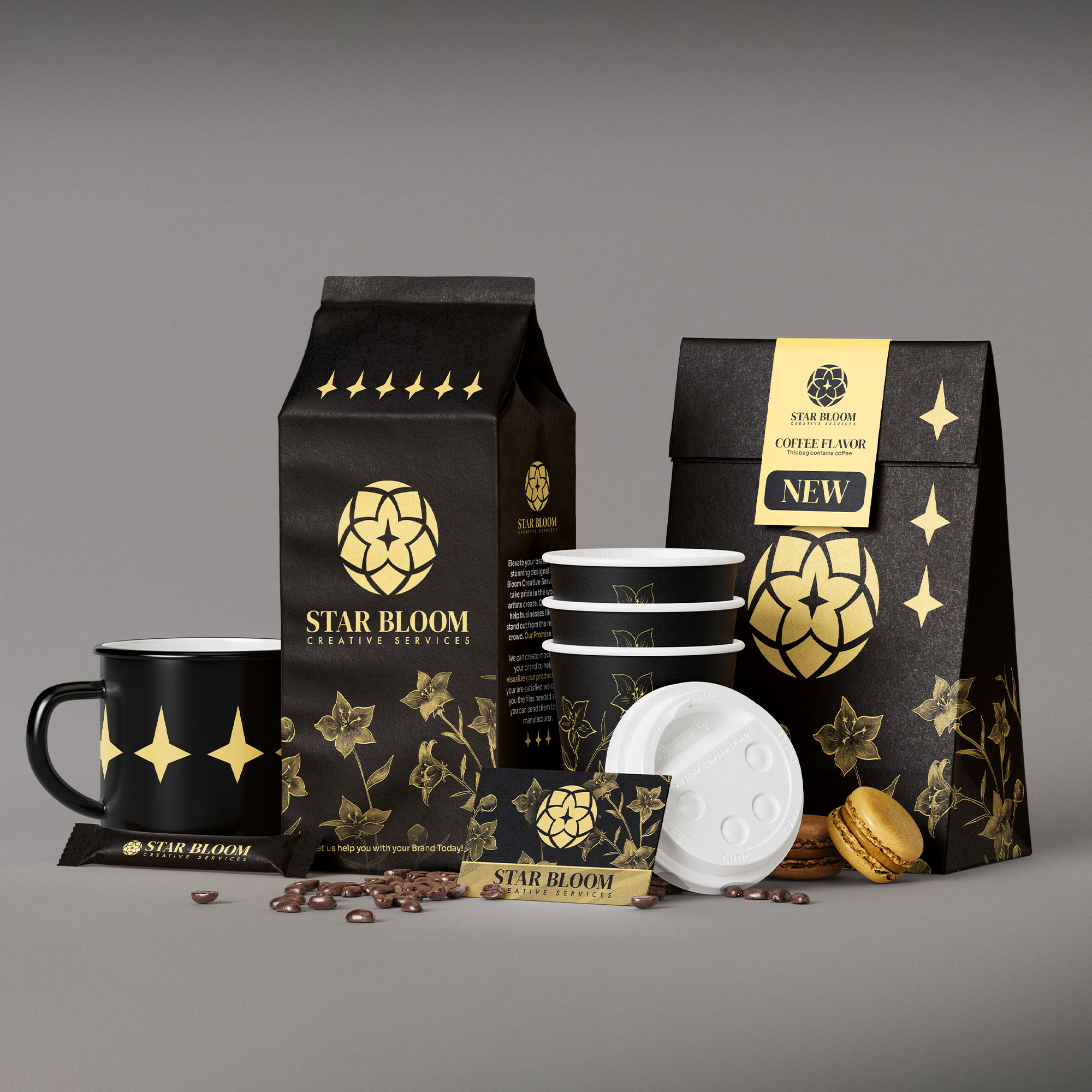 Star Bloom Creative Services branded packaging and stationery
