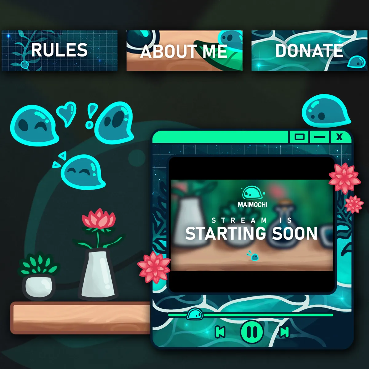 Custom illustration featuring a variety of elements used for streaming