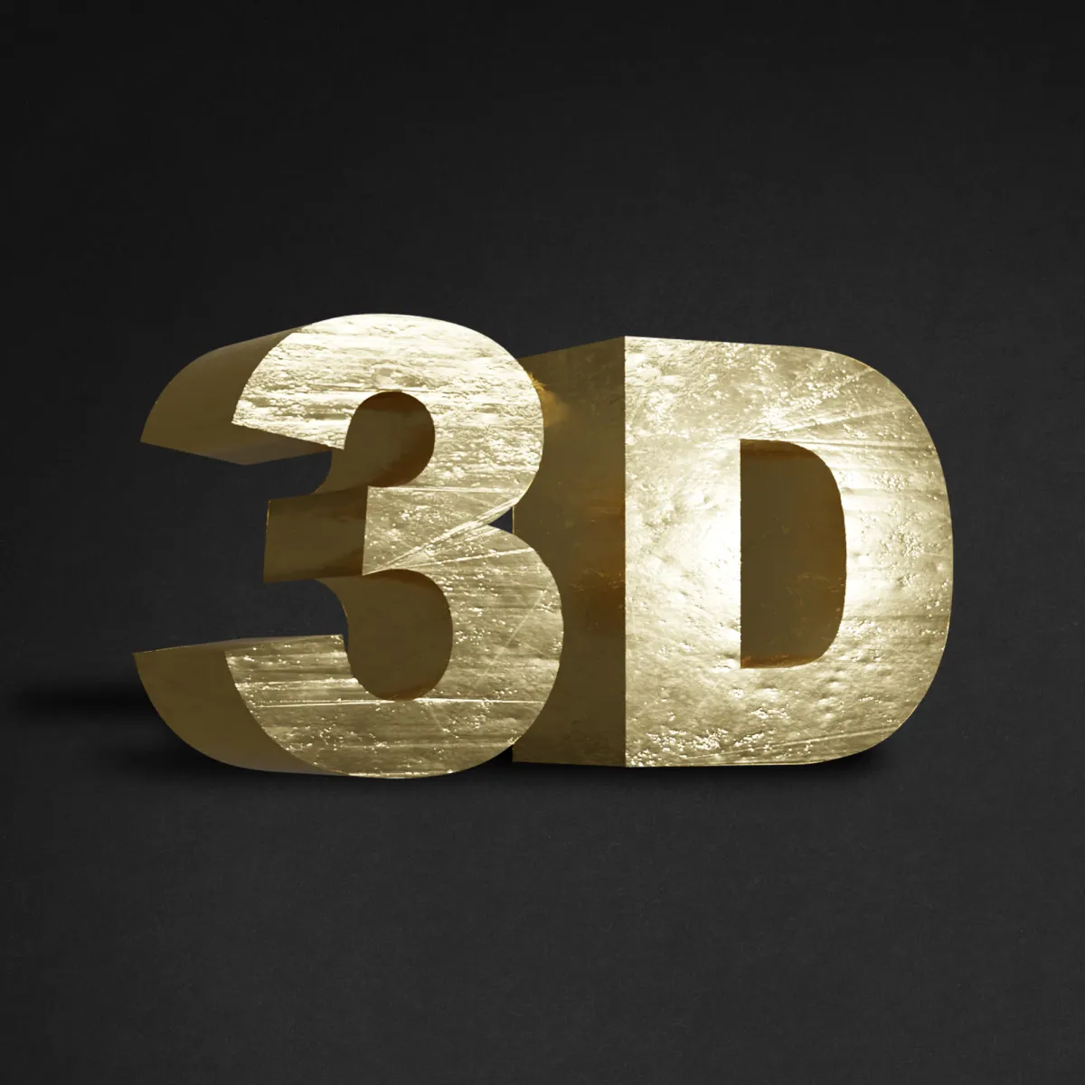 Custom illustration featuring a 3D text that says 3D.