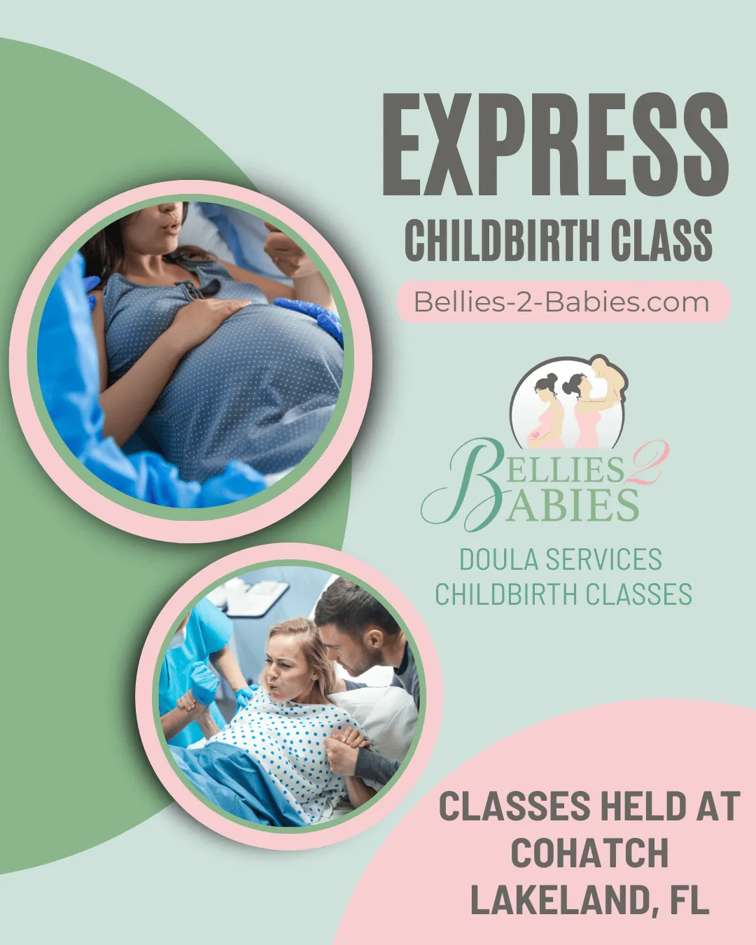 express childbirth class info graphic