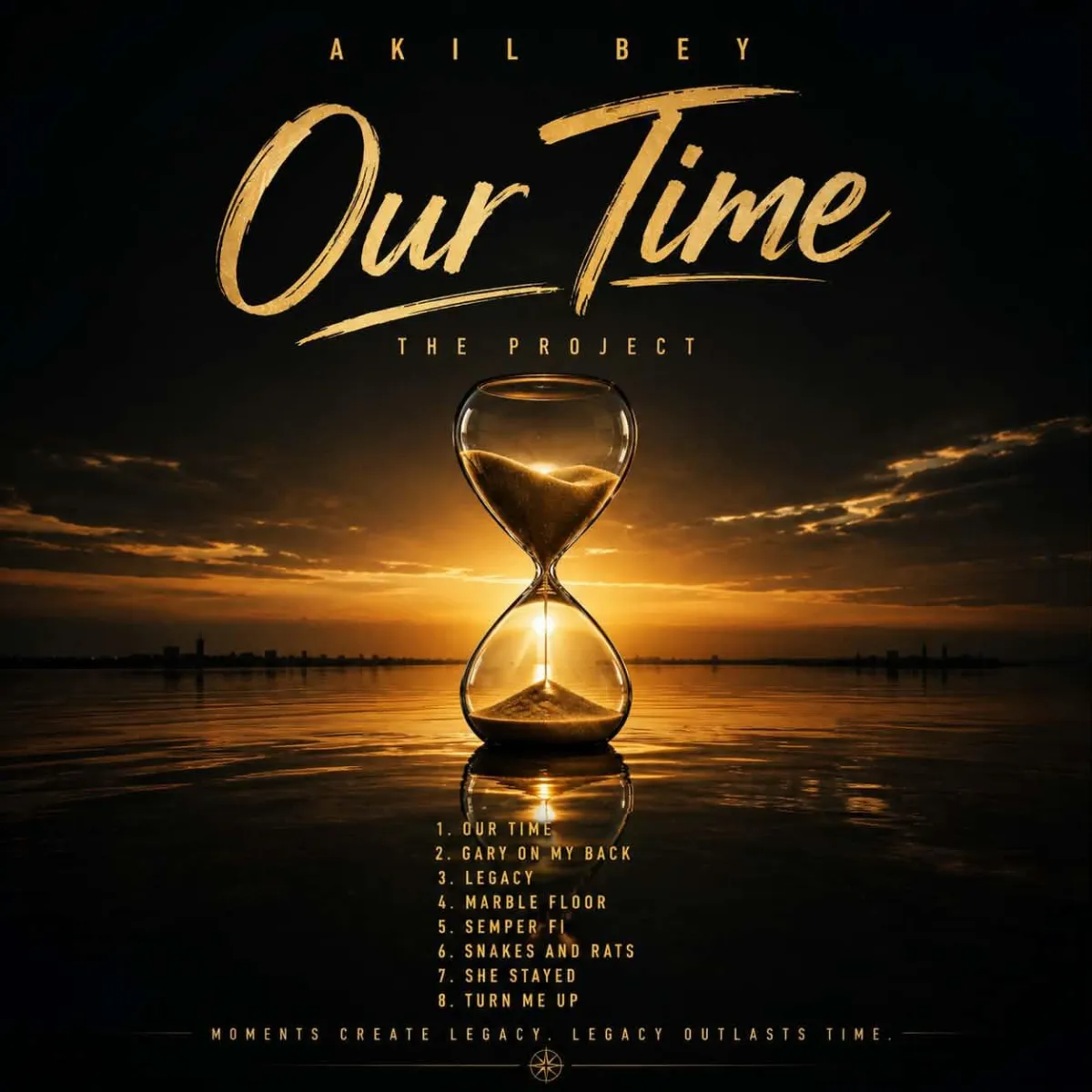 Akil Bey Our Time hourglass artwork exhibit