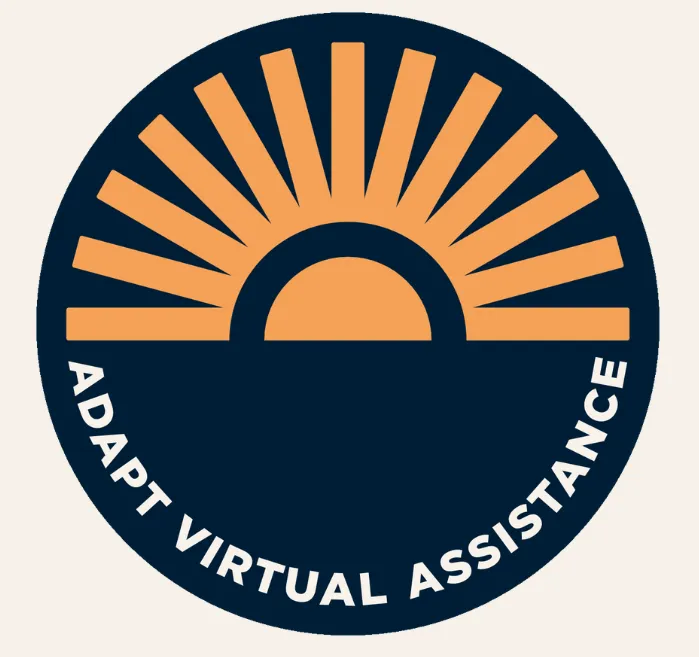 adapt virtual assistance round circle logo with sunrise element