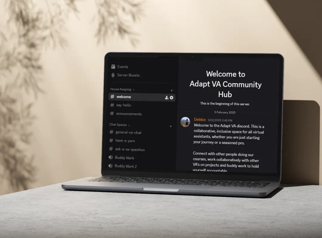 a laptop on a bench with the discord server open on it