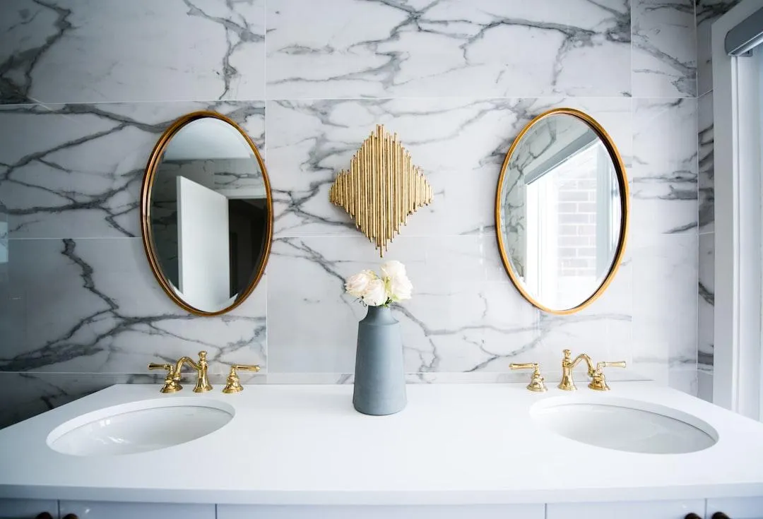 Custom vanity installation with modern design and storage