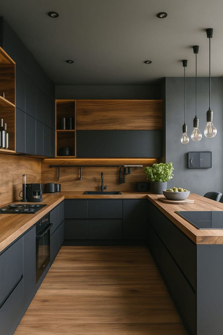 Modern installed kitchen interior