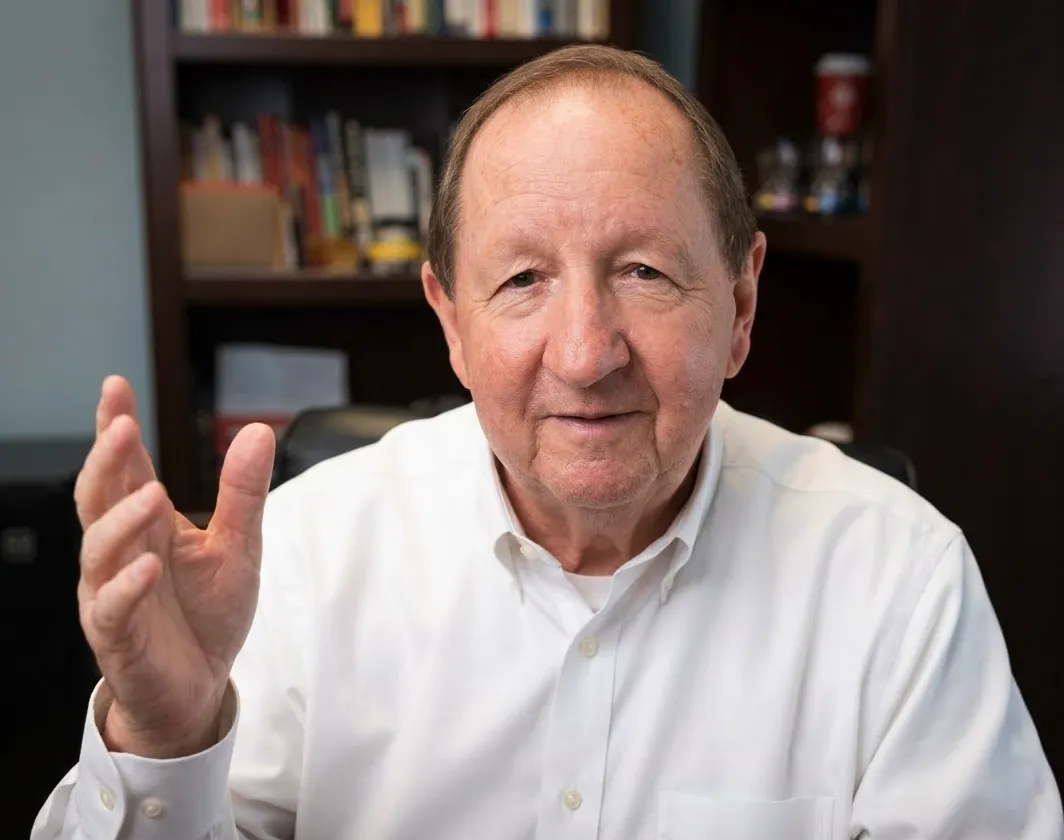 CEO presenting growth strategy to advisory board in a modern, sunlit office